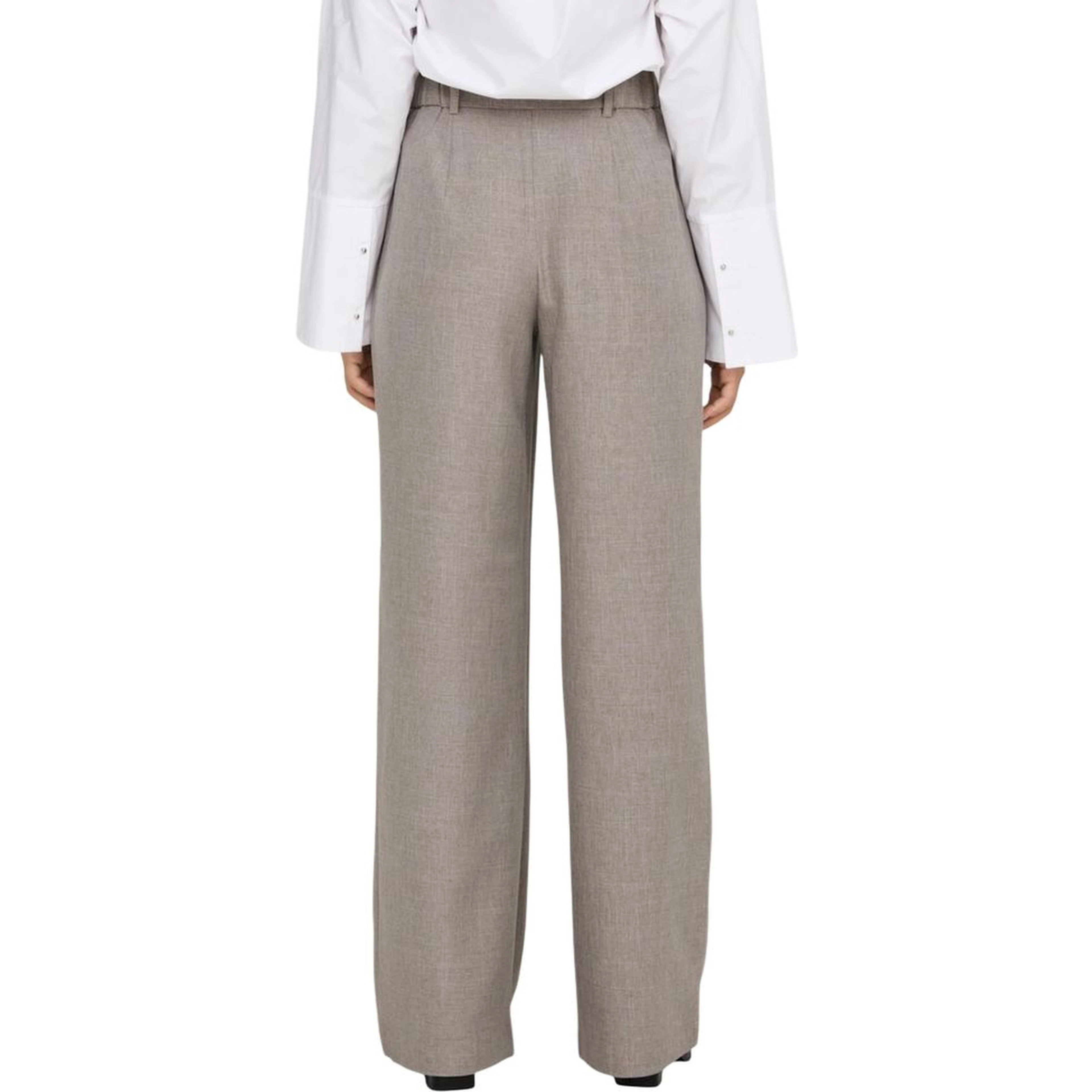 Beige Polyester Dress Pants