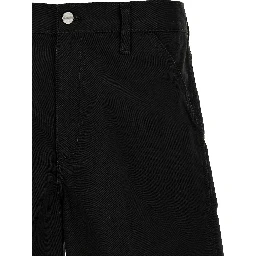 Black Polyester Bermuda Shorts