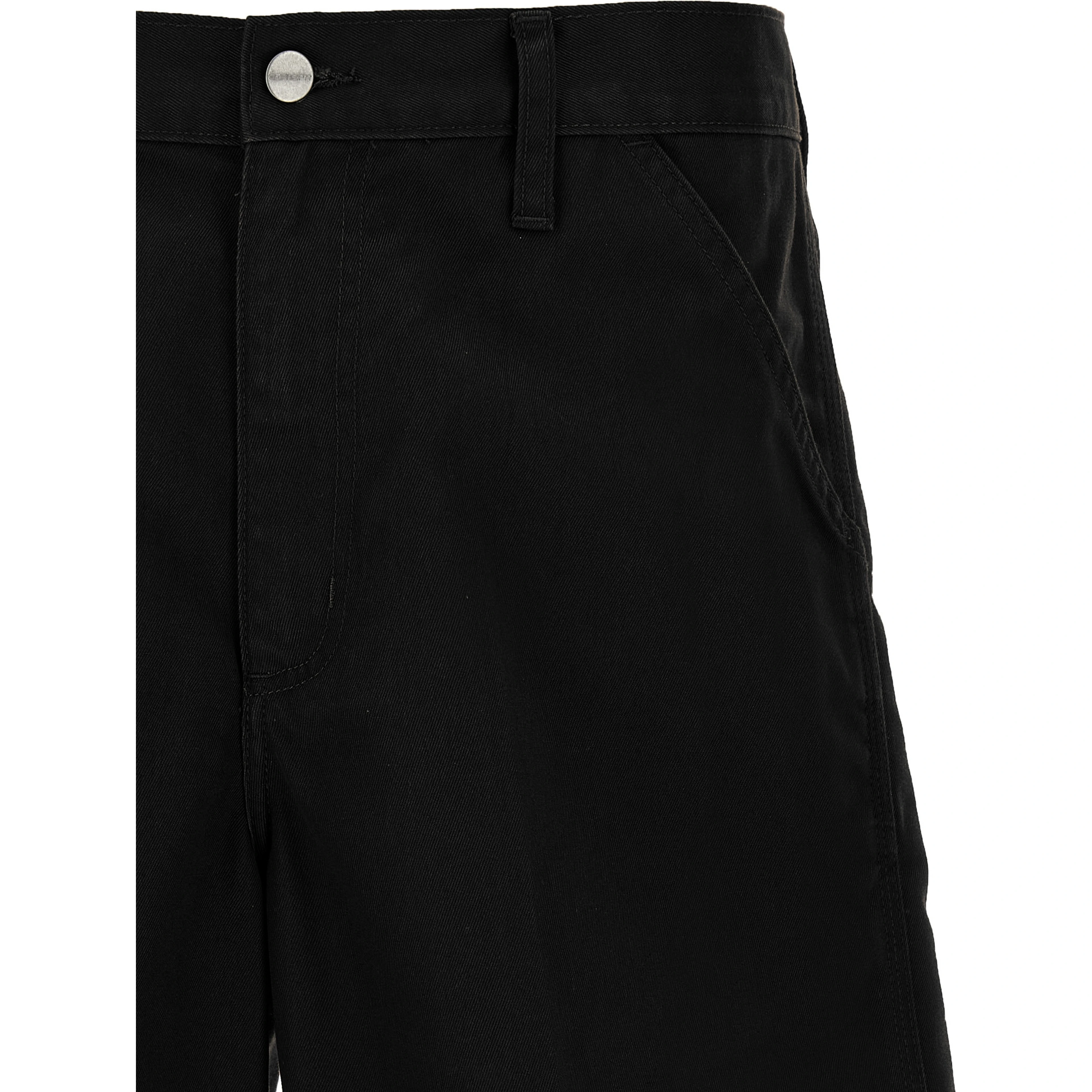 Black Polyester Bermuda Shorts