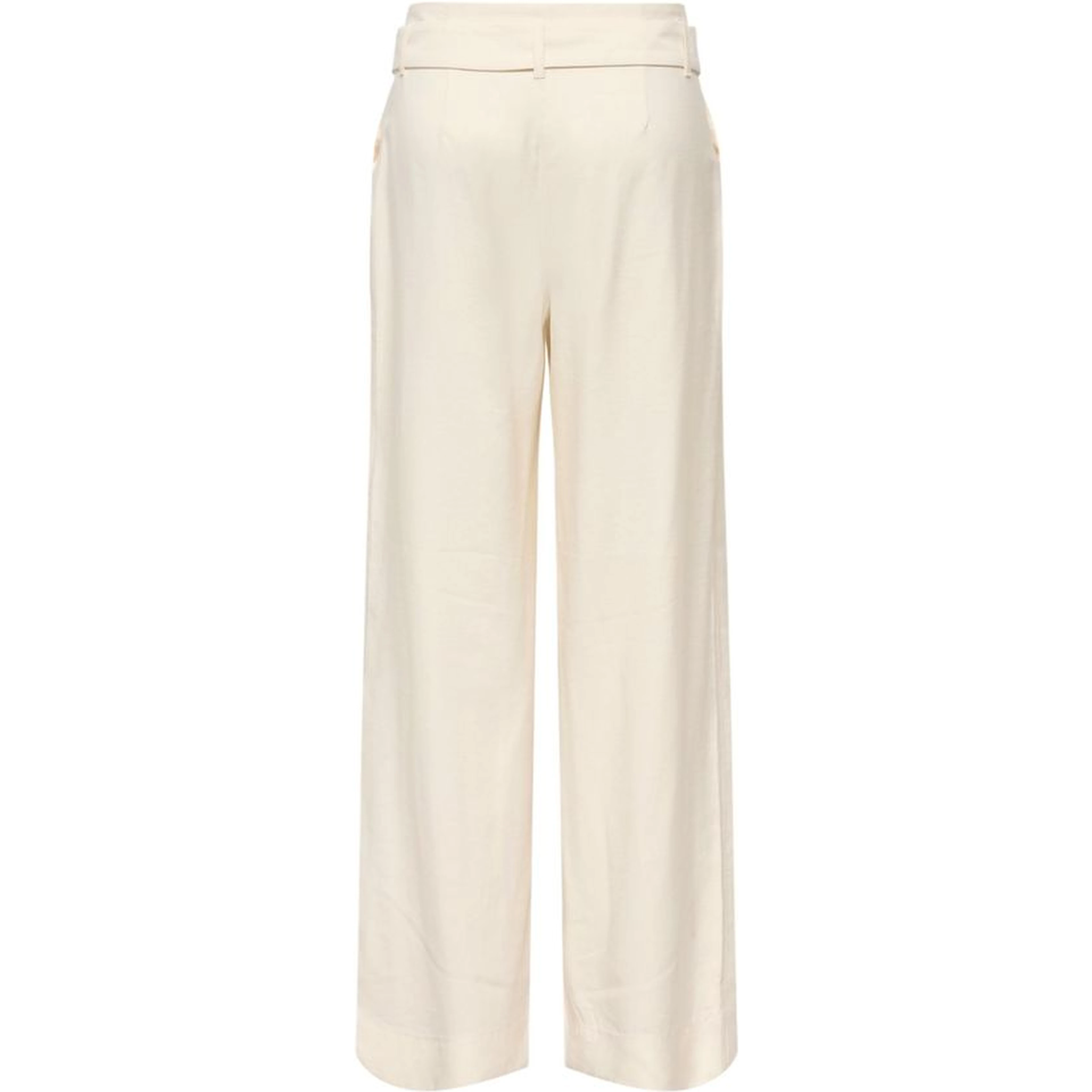 Cream Polyester Dress Pants