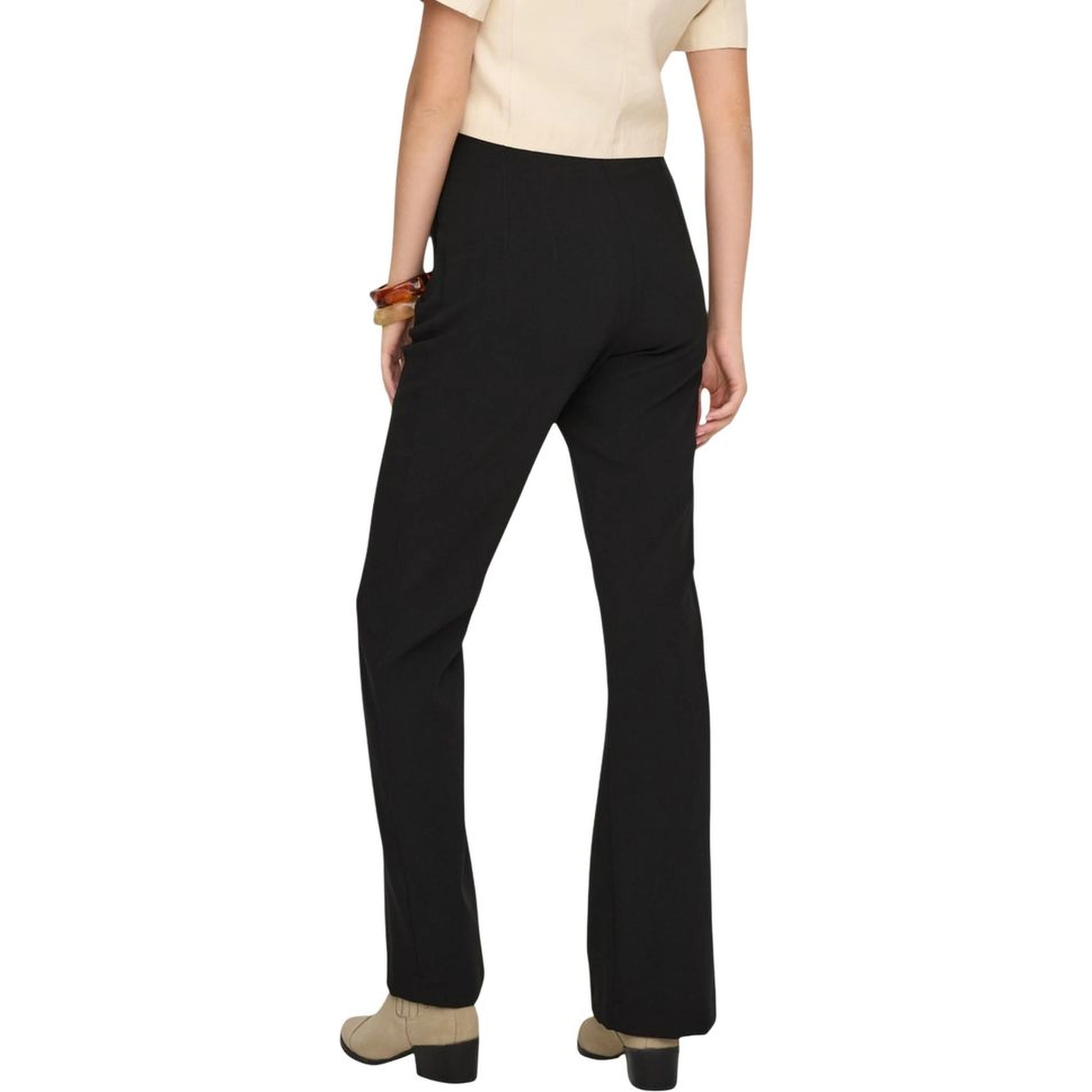 Black Recycled Polyester Flared Pants
