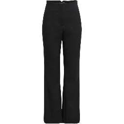 Black Recycled Polyester Flared Pants