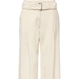 Cream Polyester Dress Pants
