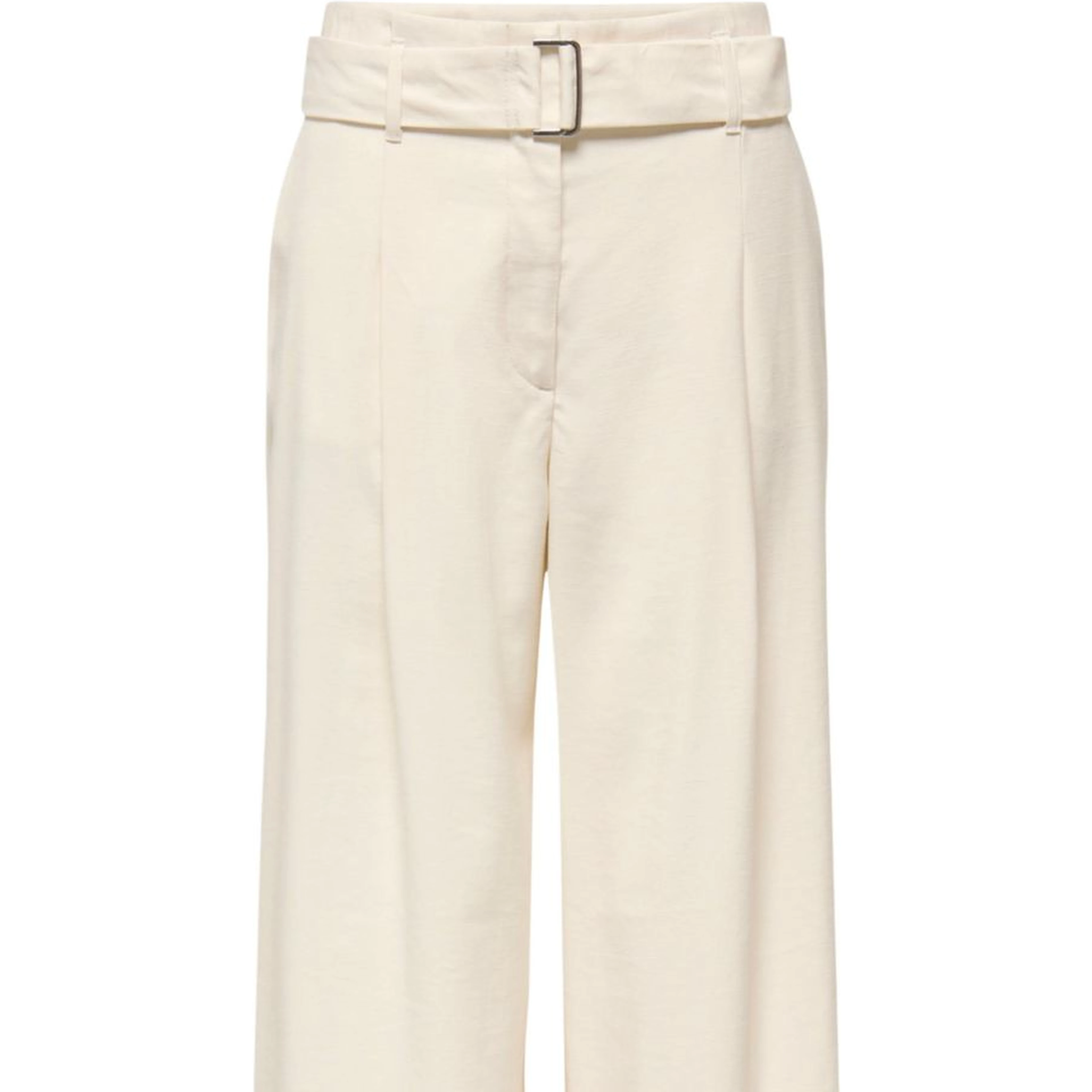 Cream Polyester Dress Pants