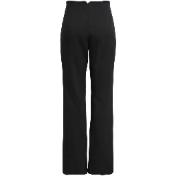 Black Recycled Polyester Flared Pants