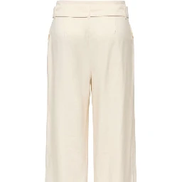 Cream Polyester Dress Pants