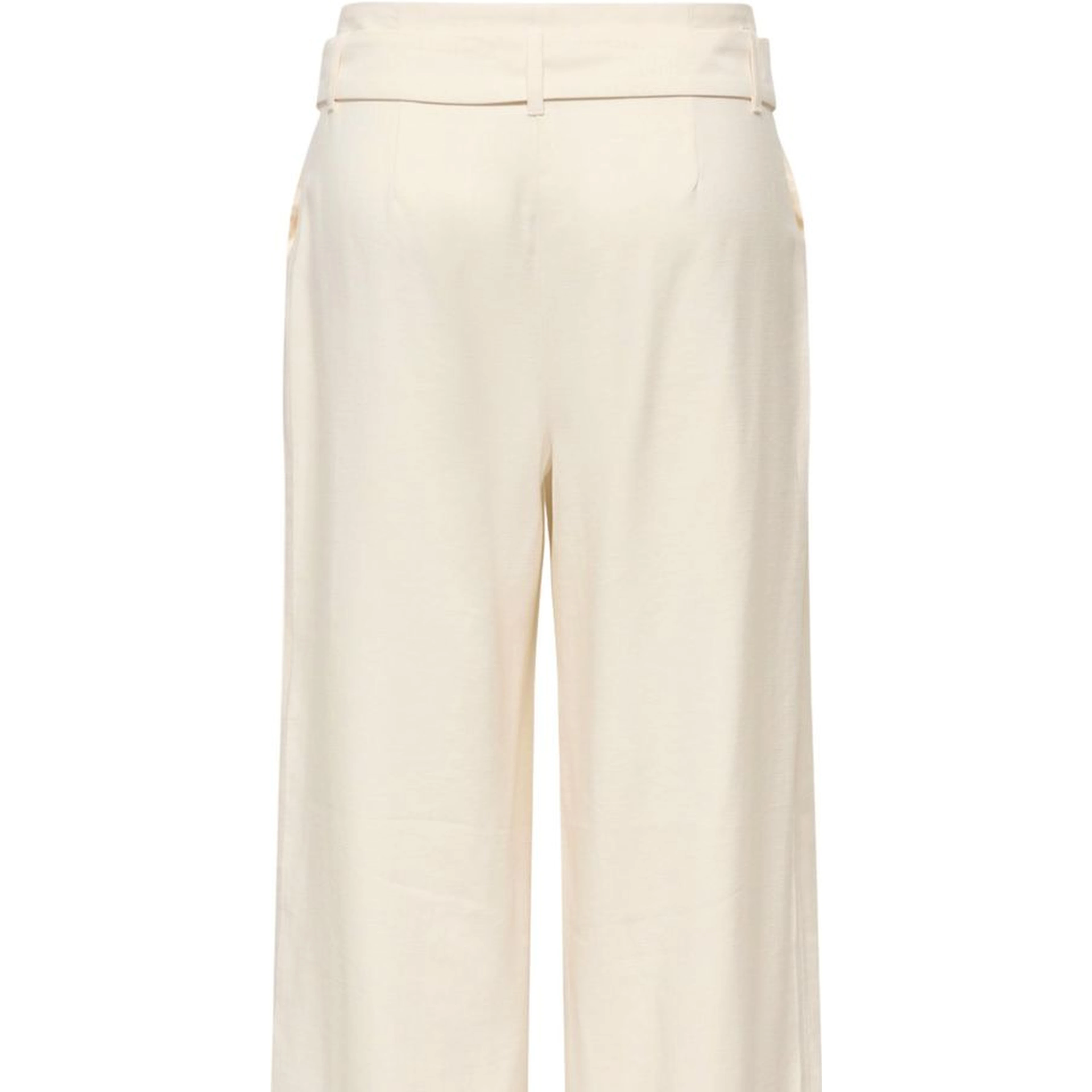 Cream Polyester Dress Pants