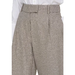 Beige Polyester Dress Pants