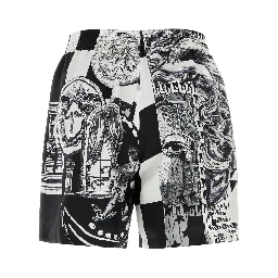 SHORTS SILK TWILL PRINT MEDUSA COLLAGE
