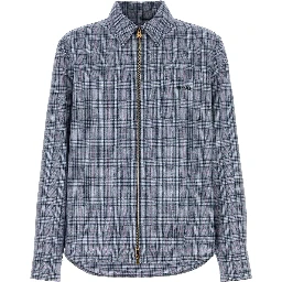 BLOUSON CHECK WOOL FLANNEL WITH VERSACE EMBROIDERY