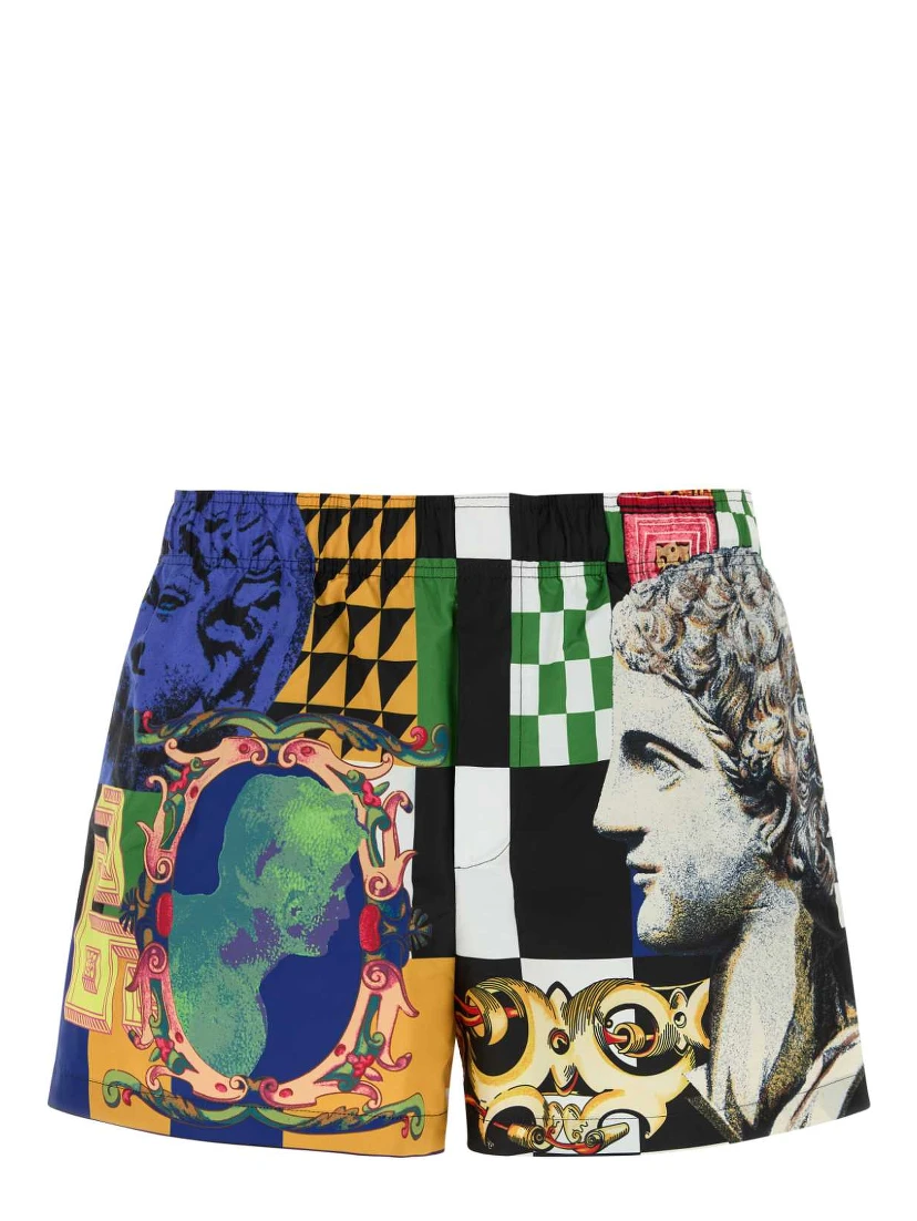 SWIM SHORTS NYLON GOLFO RECYCLED MEDUSA COLLAGE PR
