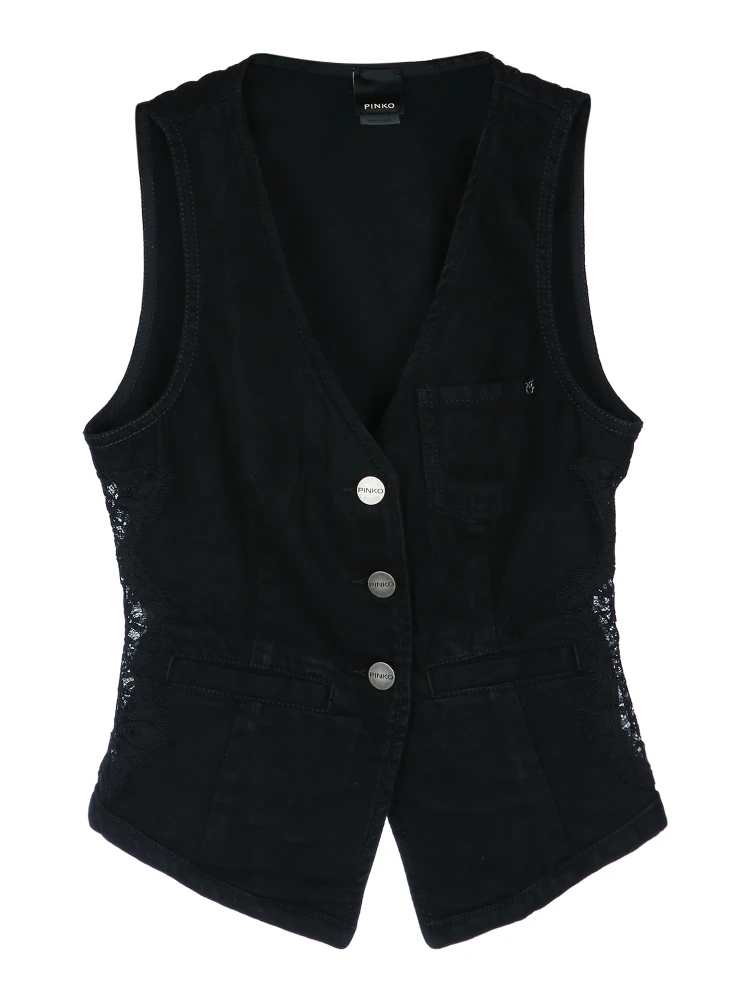 GARDENER GILET BLK BLK DENIM