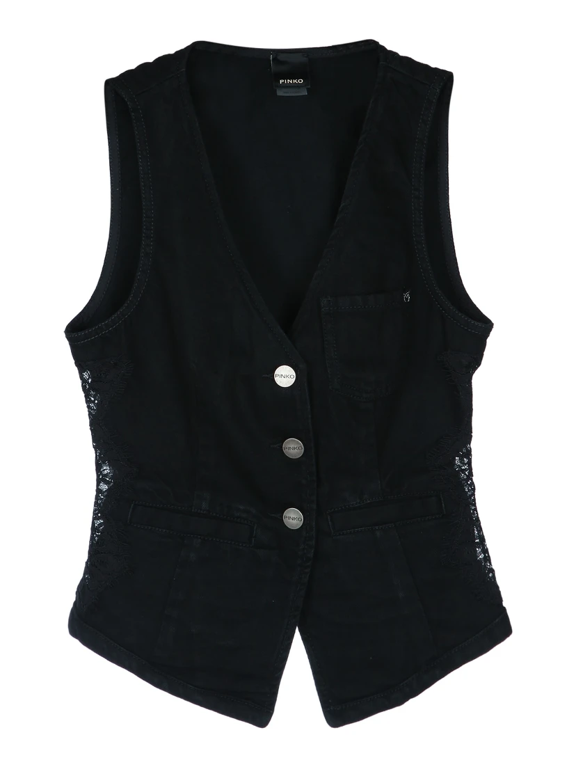 GARDENER GILET BLK BLK DENIM