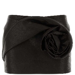 RE26LEATHER24SKIRTDARKBROWN