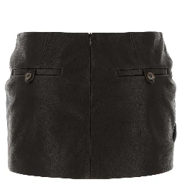 RE26LEATHER24SKIRTDARKBROWN