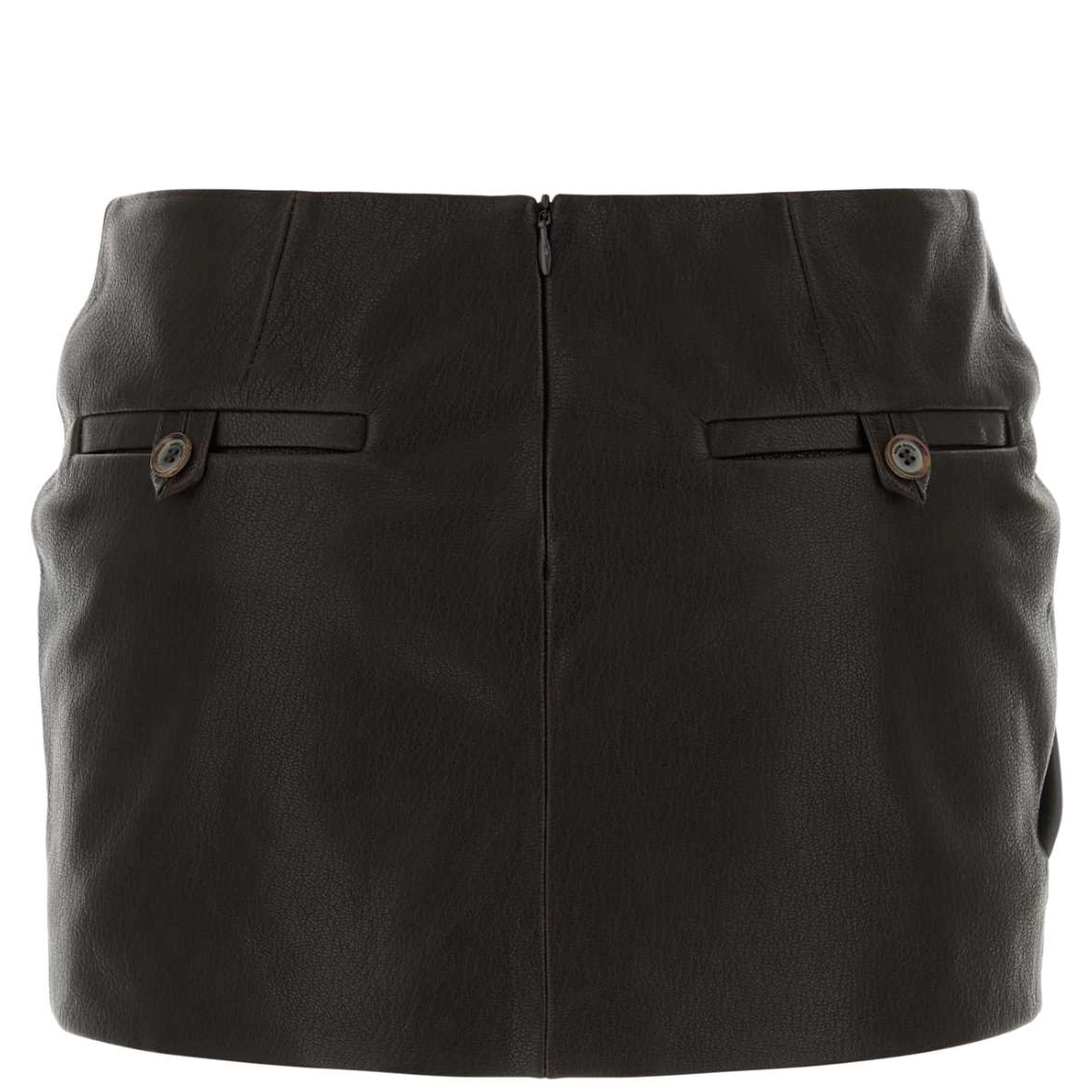 RE26LEATHER24SKIRTDARKBROWN
