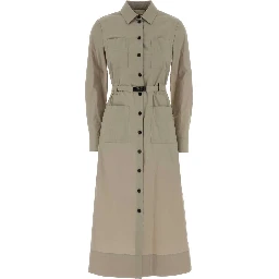 DRESS BEIGE CON CINTURA MANICA LUNGA