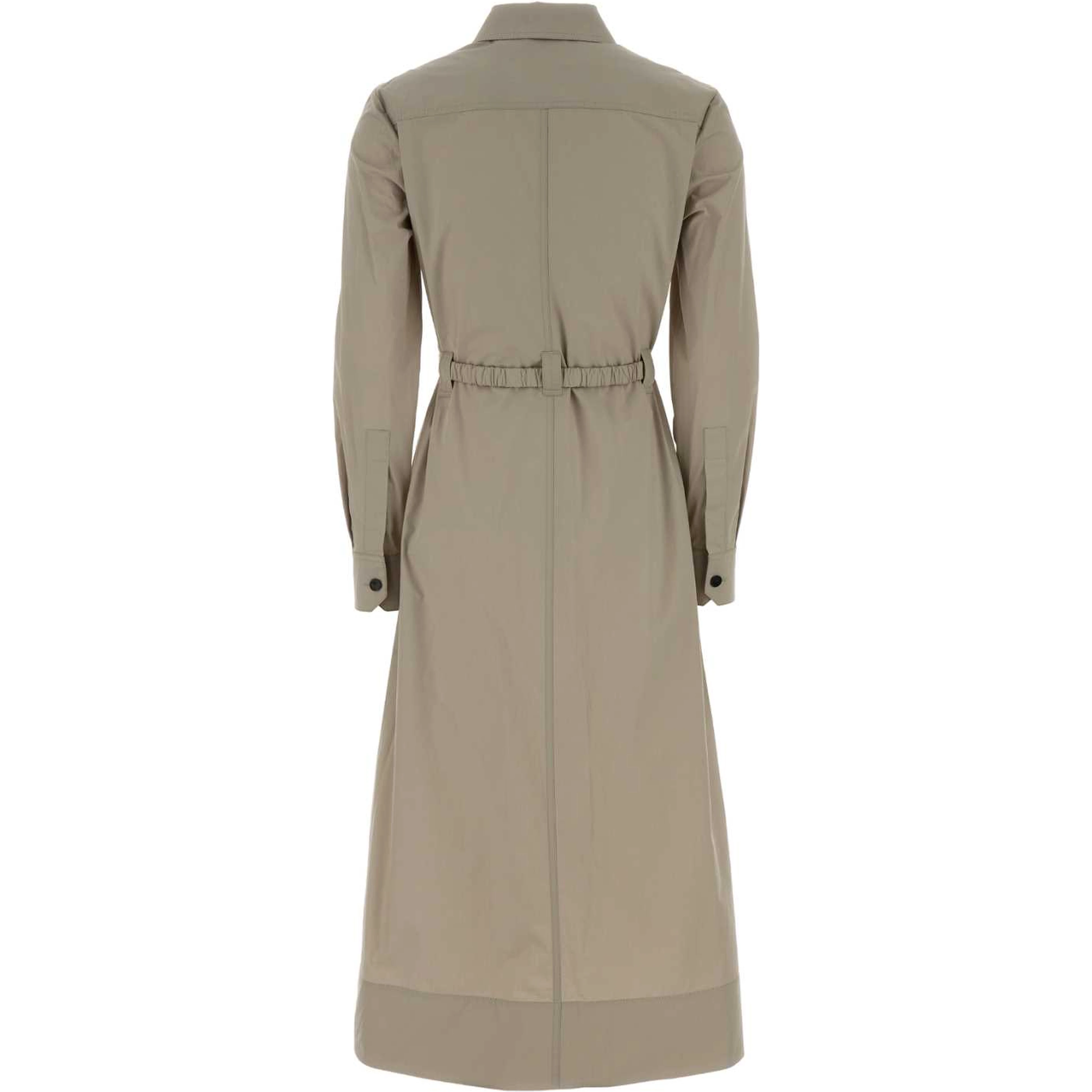 DRESS BEIGE CON CINTURA MANICA LUNGA
