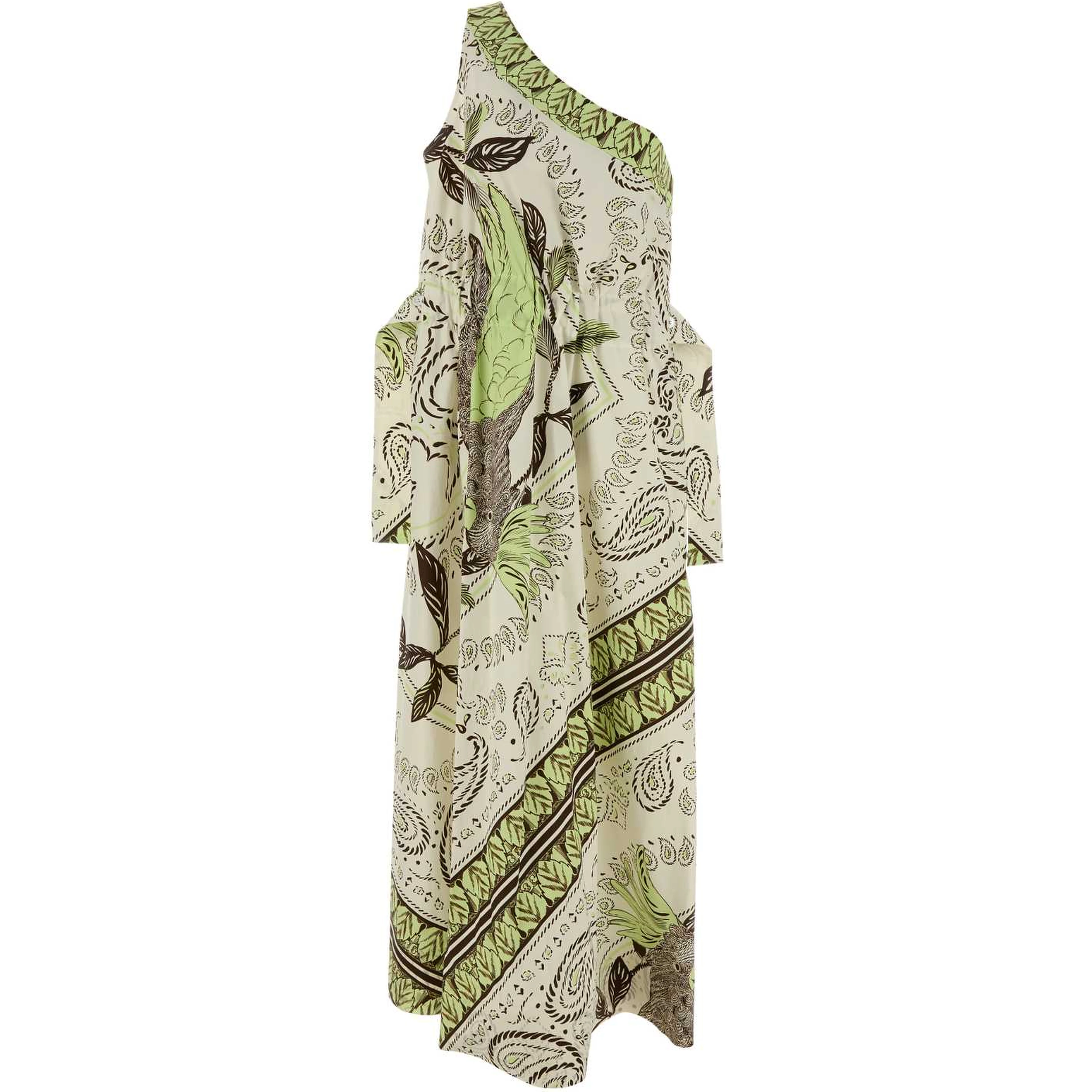 PRINTED BELTED COTTON DRESS