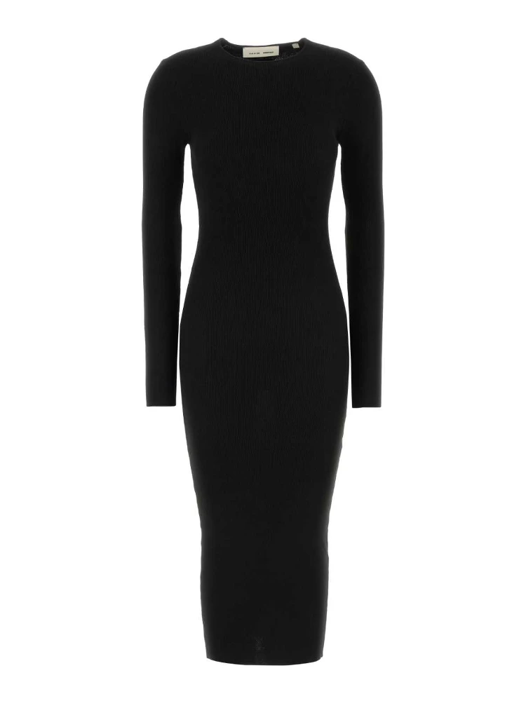 Womens Rib Long Sleeve Dress