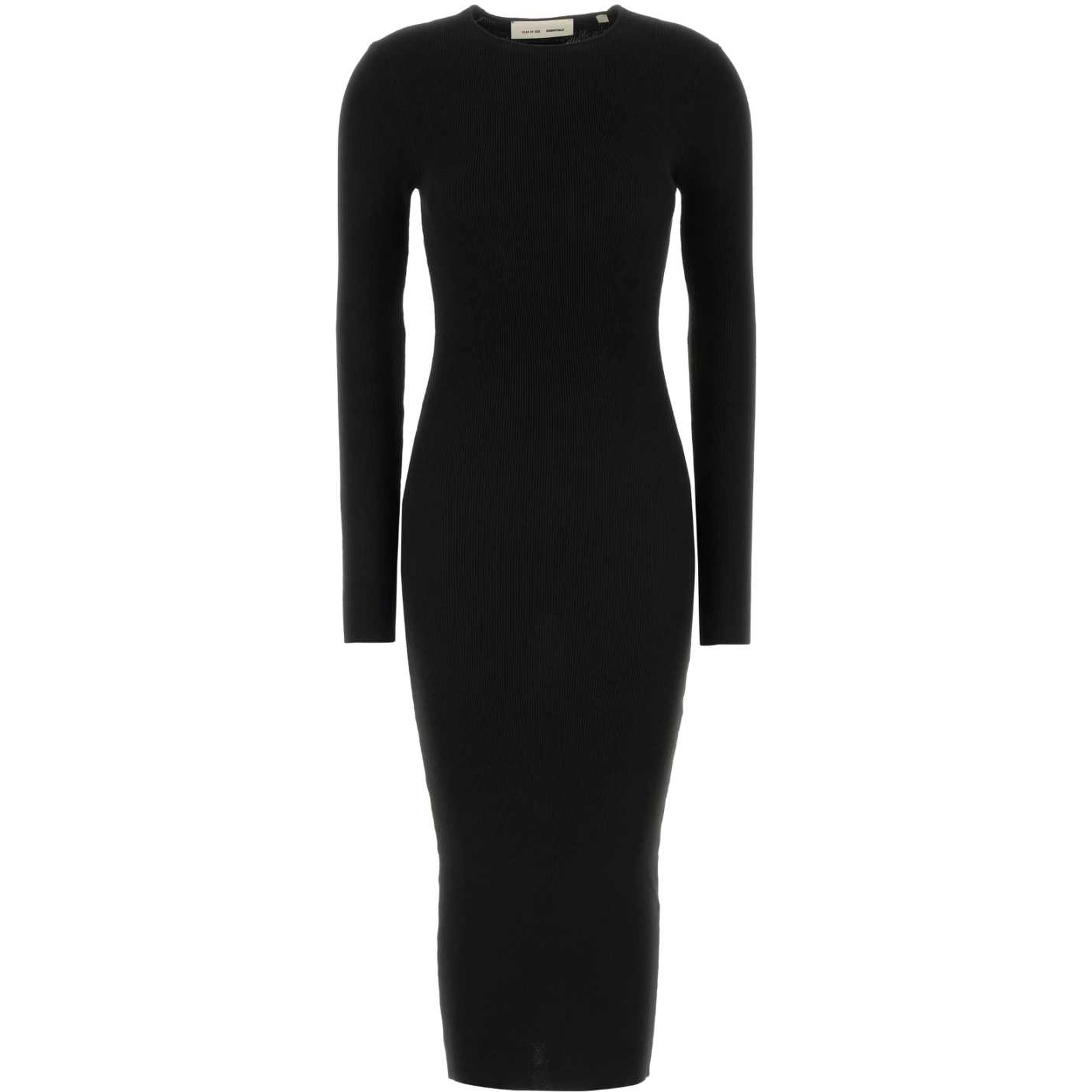 Womens Rib Long Sleeve Dress