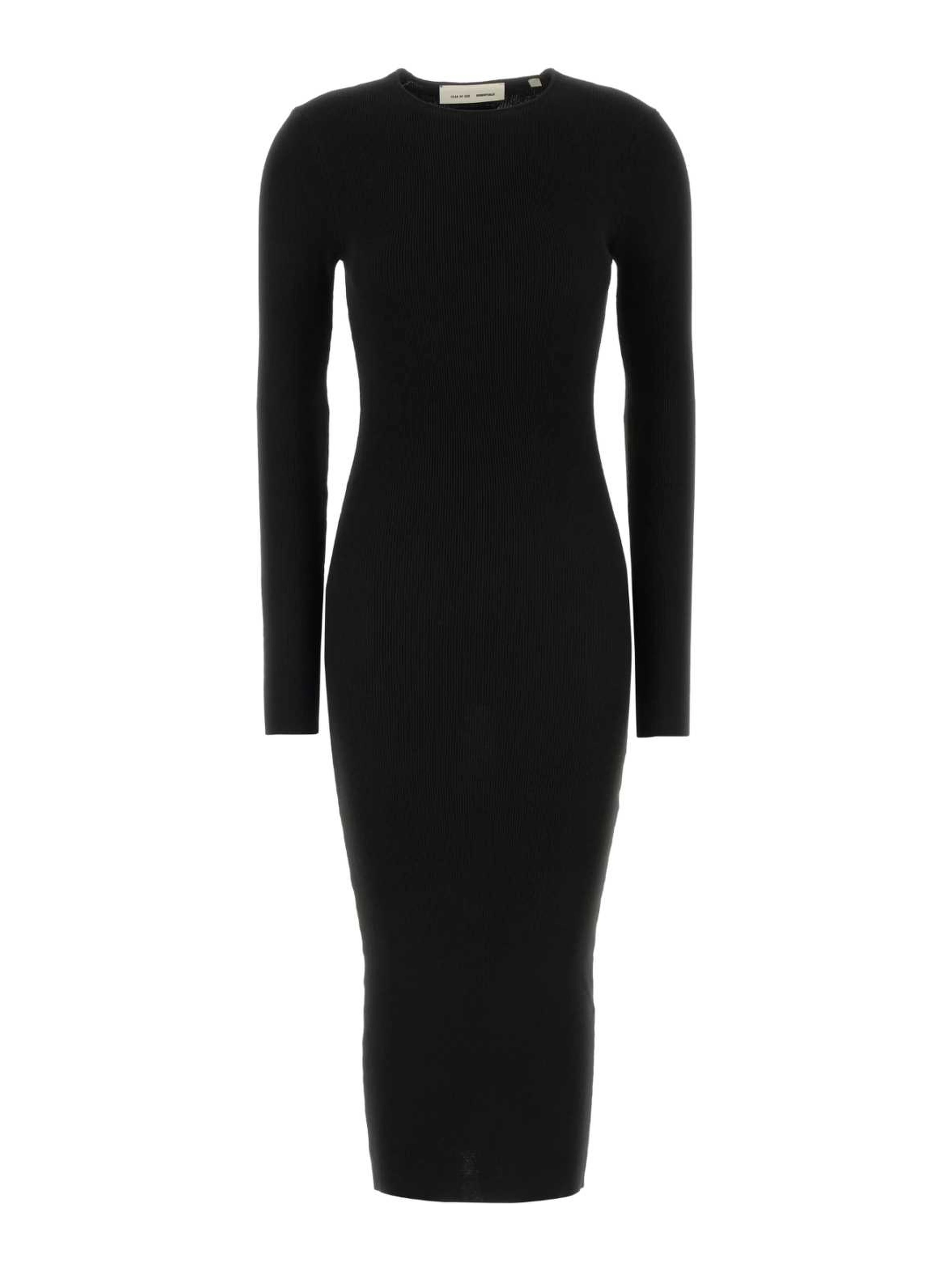 Womens Rib Long Sleeve Dress