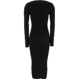 Womens Rib Long Sleeve Dress