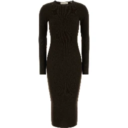 Womens Rib Long Sleeve Dress