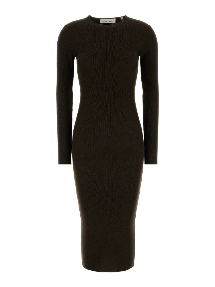Womens Rib Long Sleeve Dress