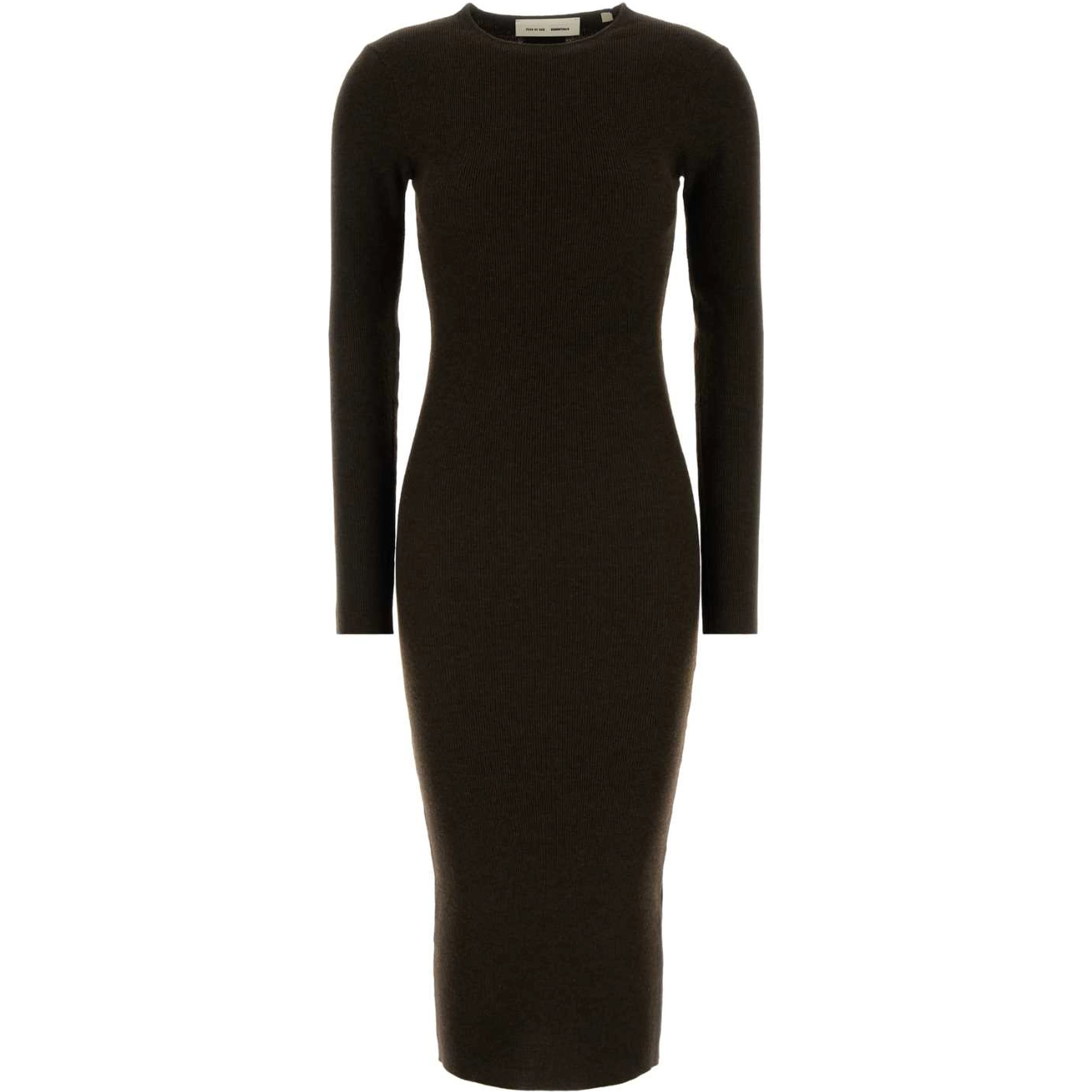 Womens Rib Long Sleeve Dress