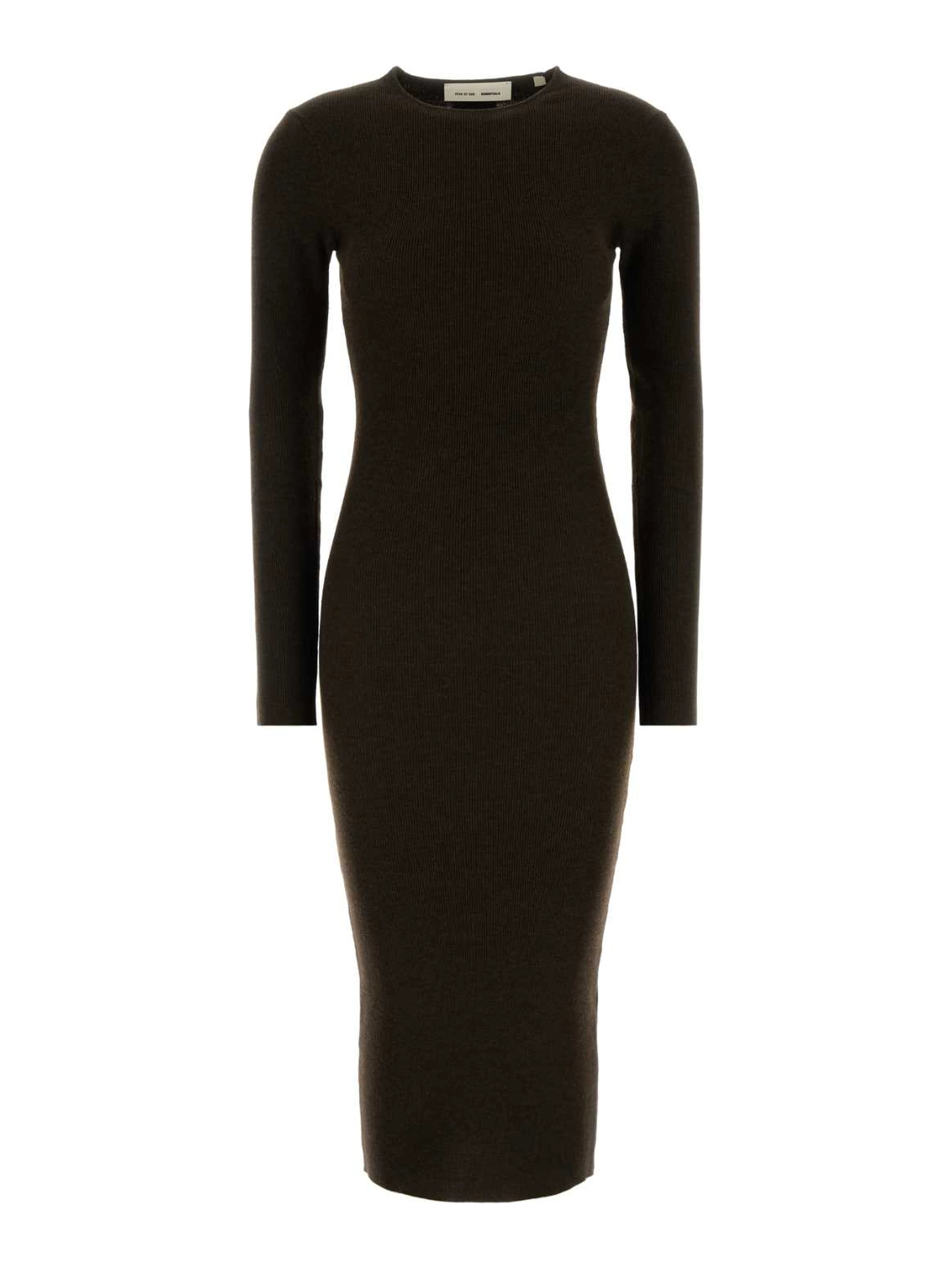 Womens Rib Long Sleeve Dress