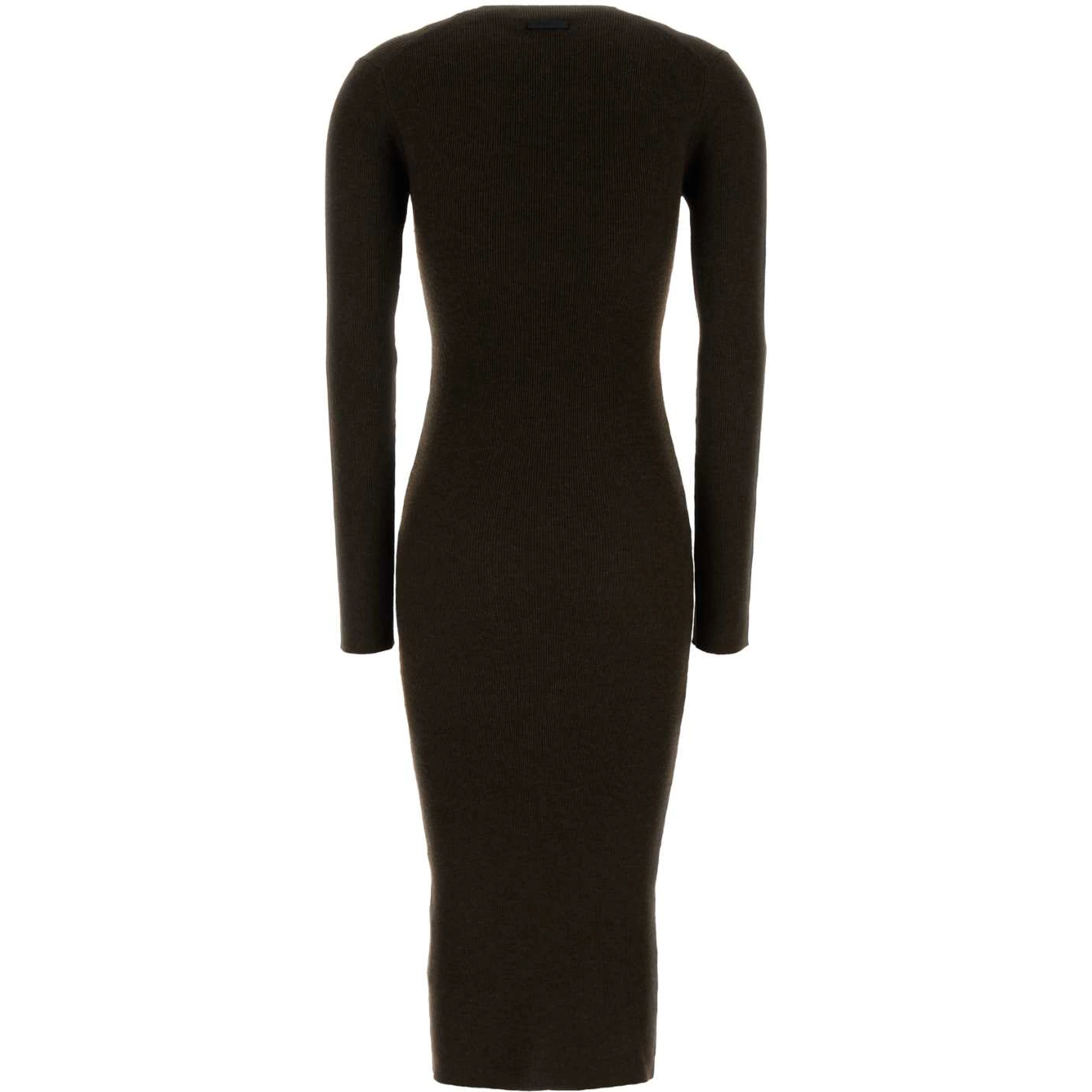 Womens Rib Long Sleeve Dress