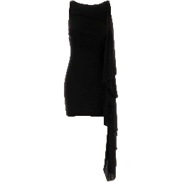 ASYMMETRIC RUCHED MINI DRESS