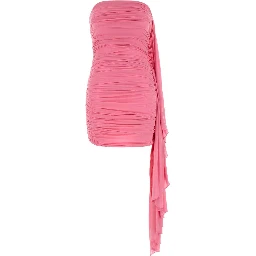 ASYMMETRIC RUCHED STRAPLESS MINI DRESS