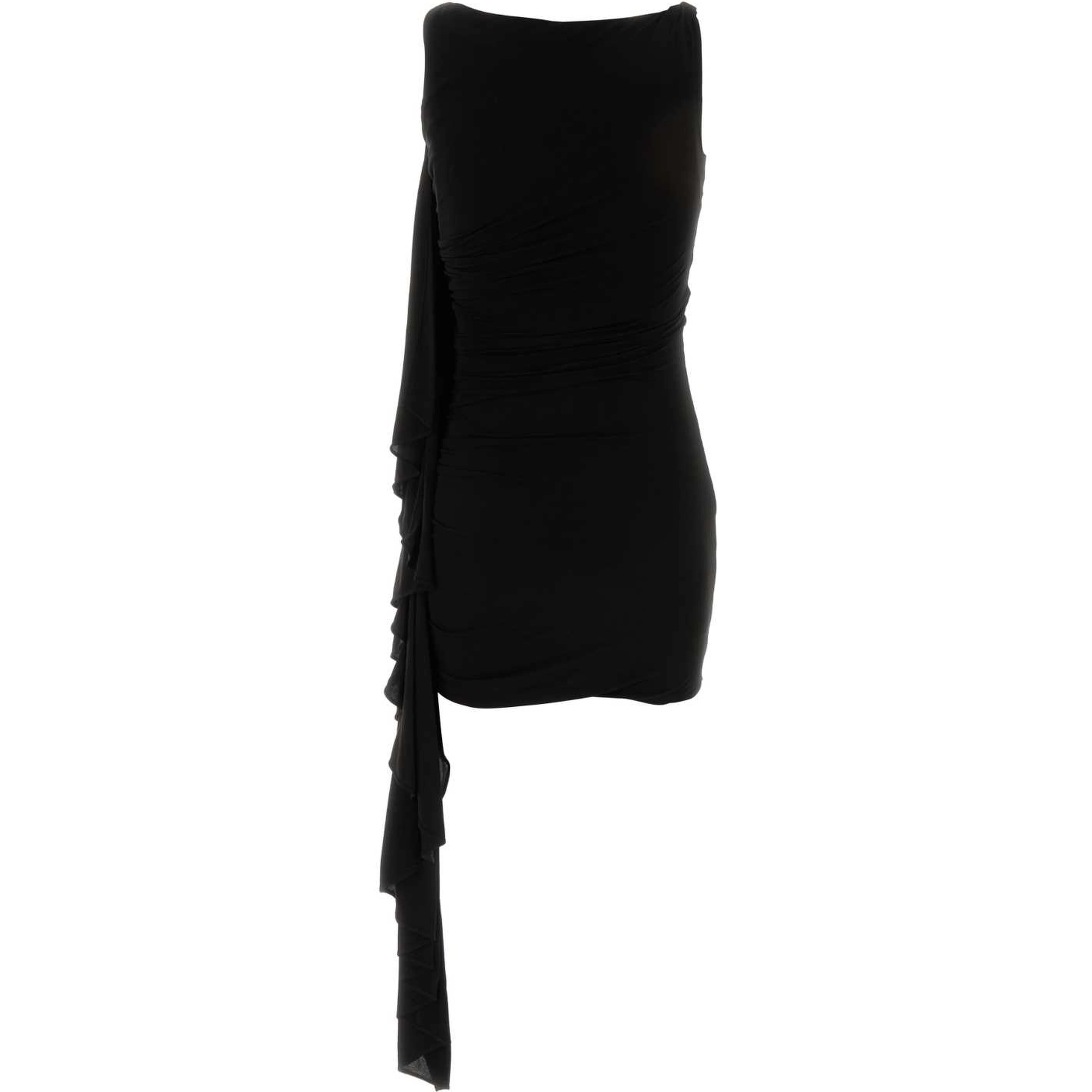 ASYMMETRIC RUCHED MINI DRESS