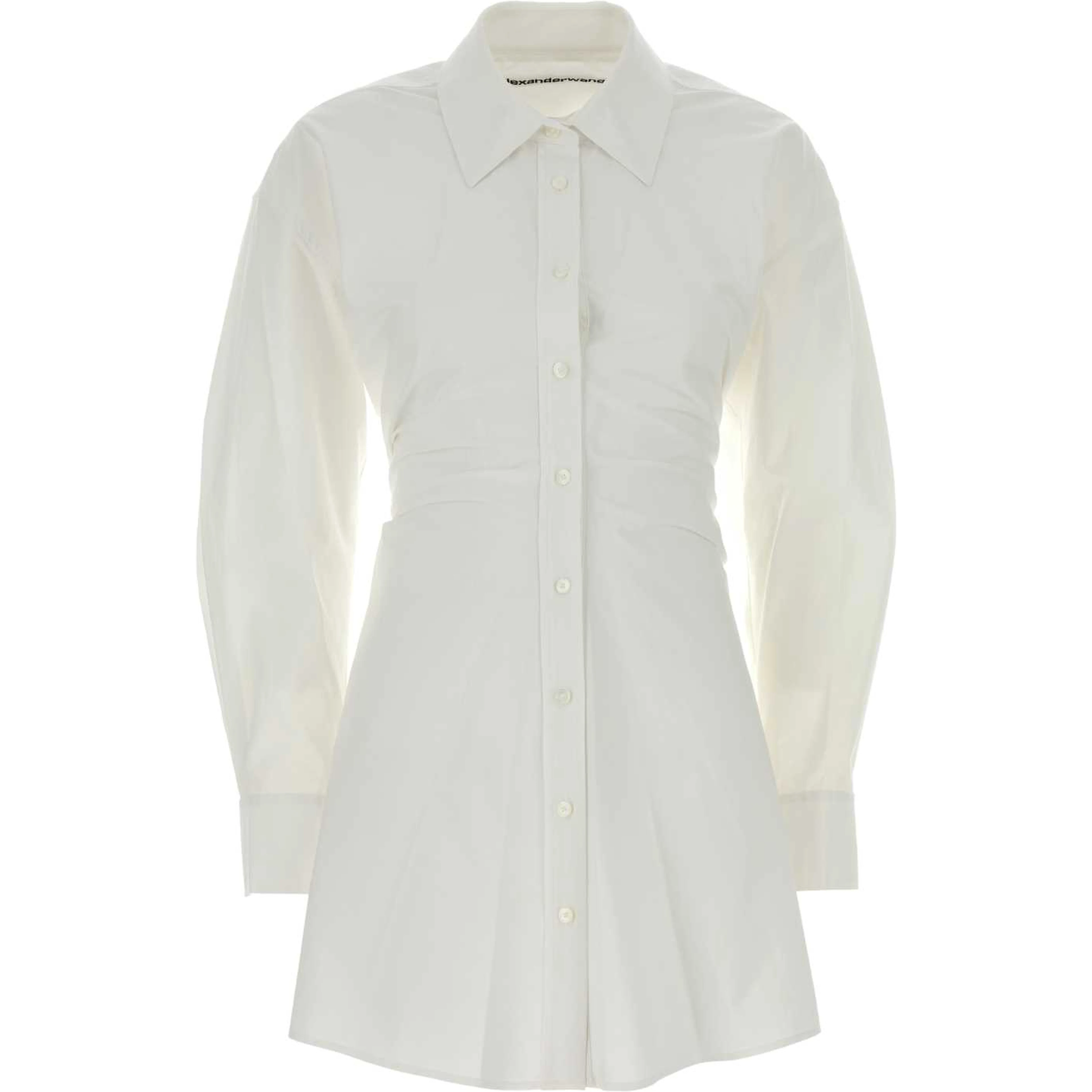 LS MINI SHIRT DRESS W/ GATHERED BACK ZIPPER DETAIL