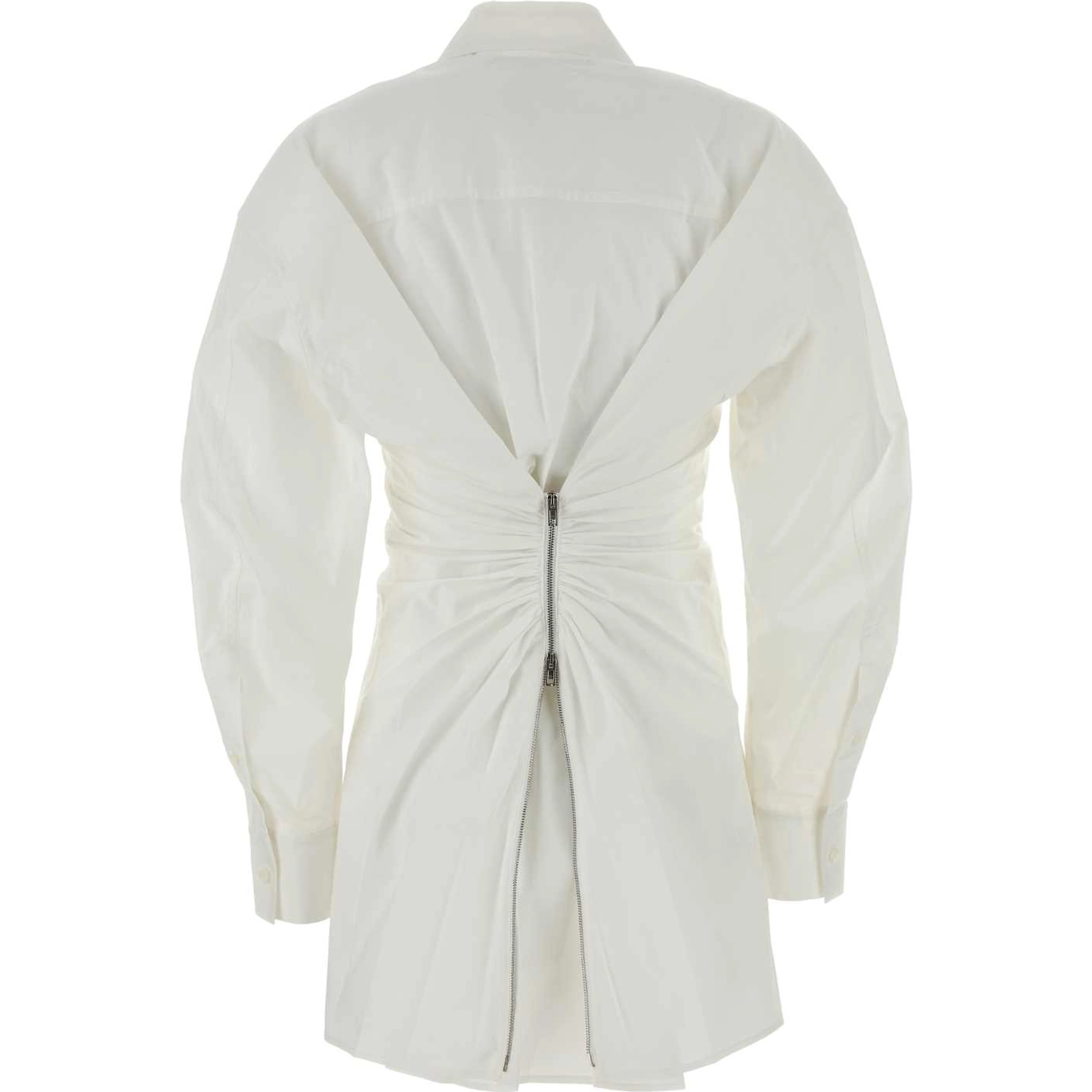 LS MINI SHIRT DRESS W/ GATHERED BACK ZIPPER DETAIL