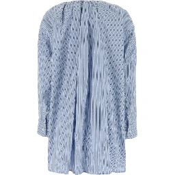 BUTTON DOWN SHIRT DRESS W/ SCOOP BUNGEE NECK