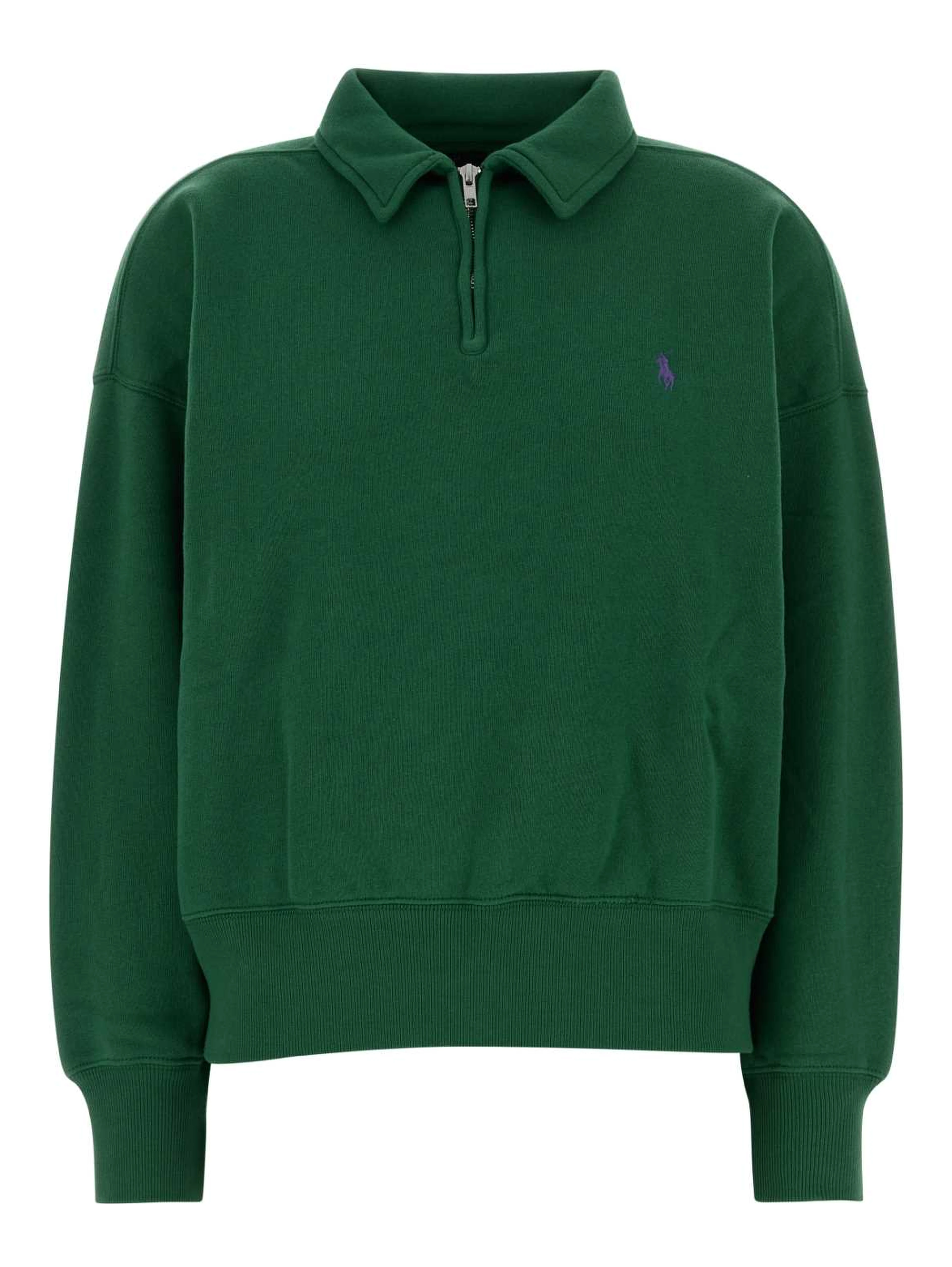 KNIT-HALF ZIP-SWEATSHIRT