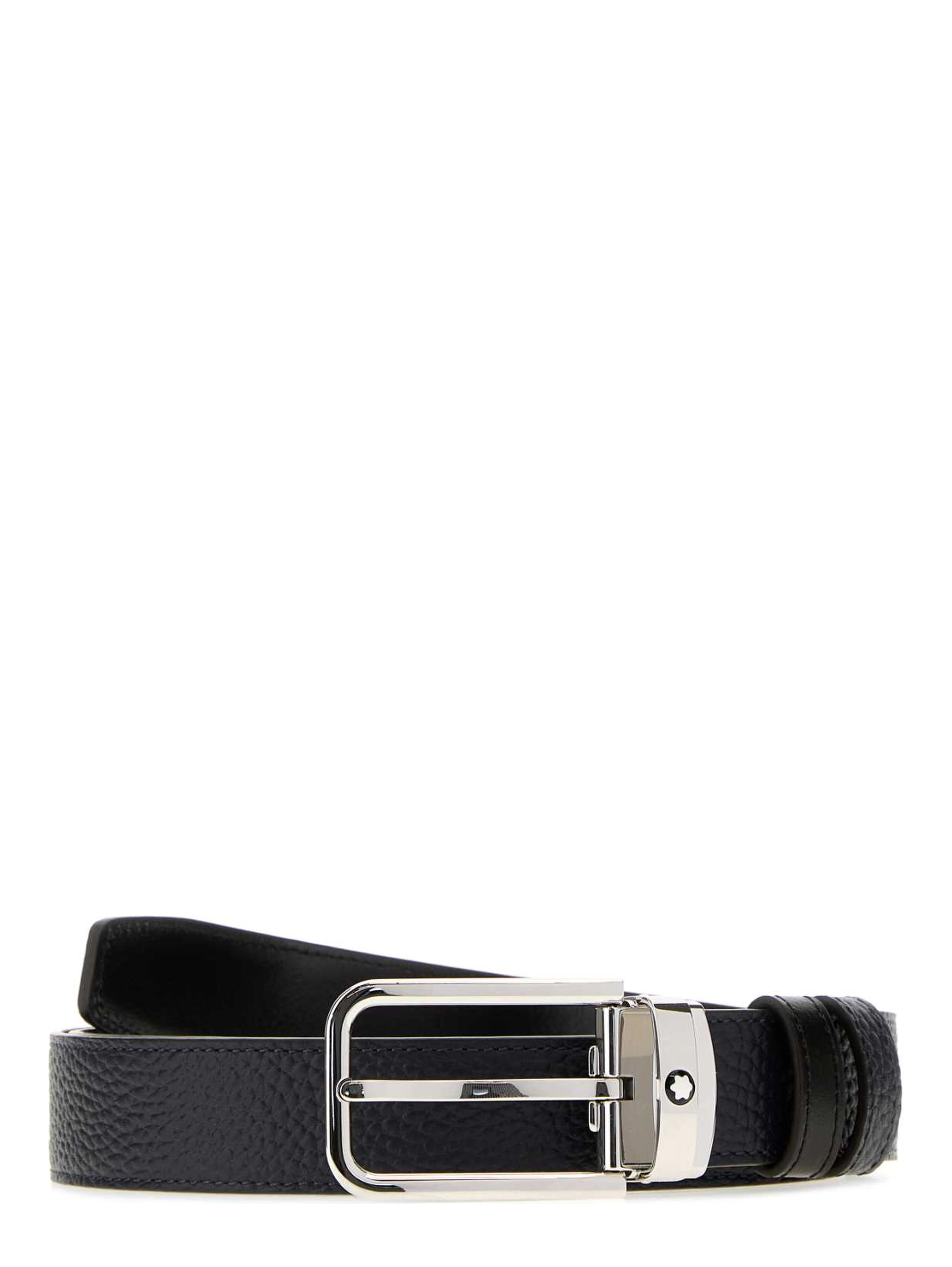 Rectangular 30 mm Belt in Grain Leather