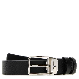 Everyday black/black 30mm reversible leather strap