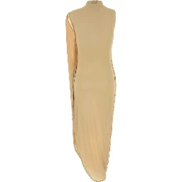 STRETCH VISCOSE LONG DRESS WITH COTTON MESH AND IN