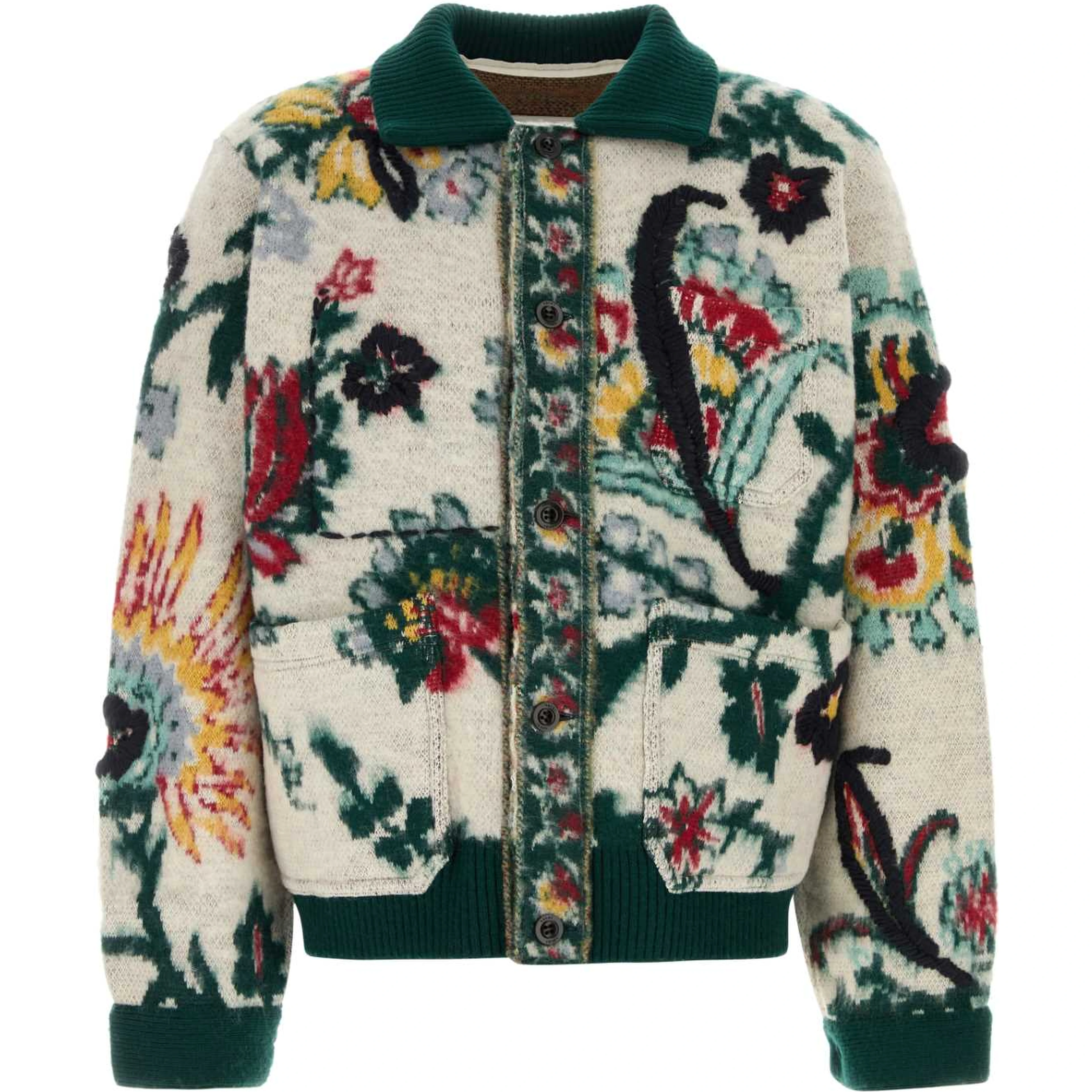 FLORAL JACQUARD KNIT BLOUSON