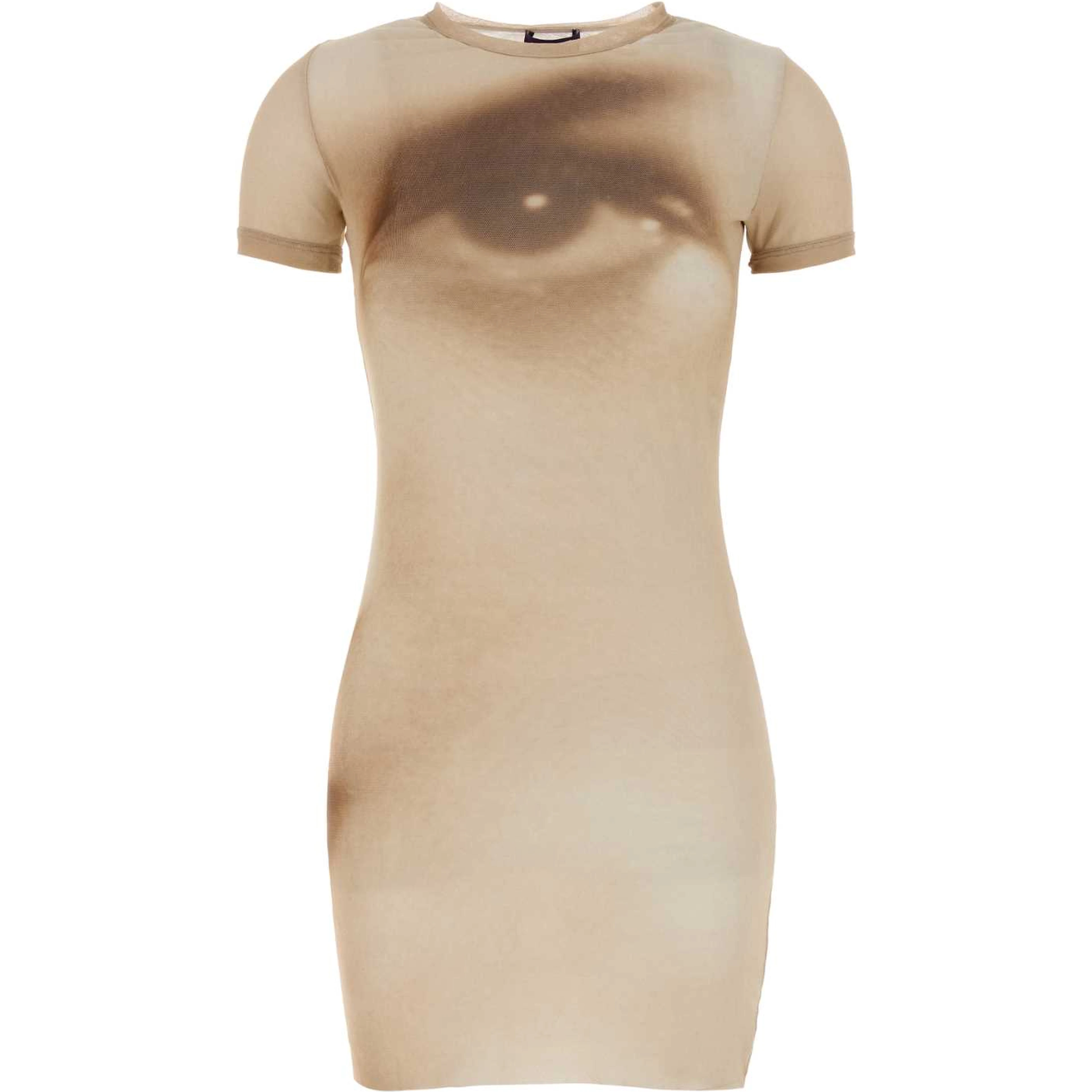 MESH SHORT DRESS PRINTED FACE