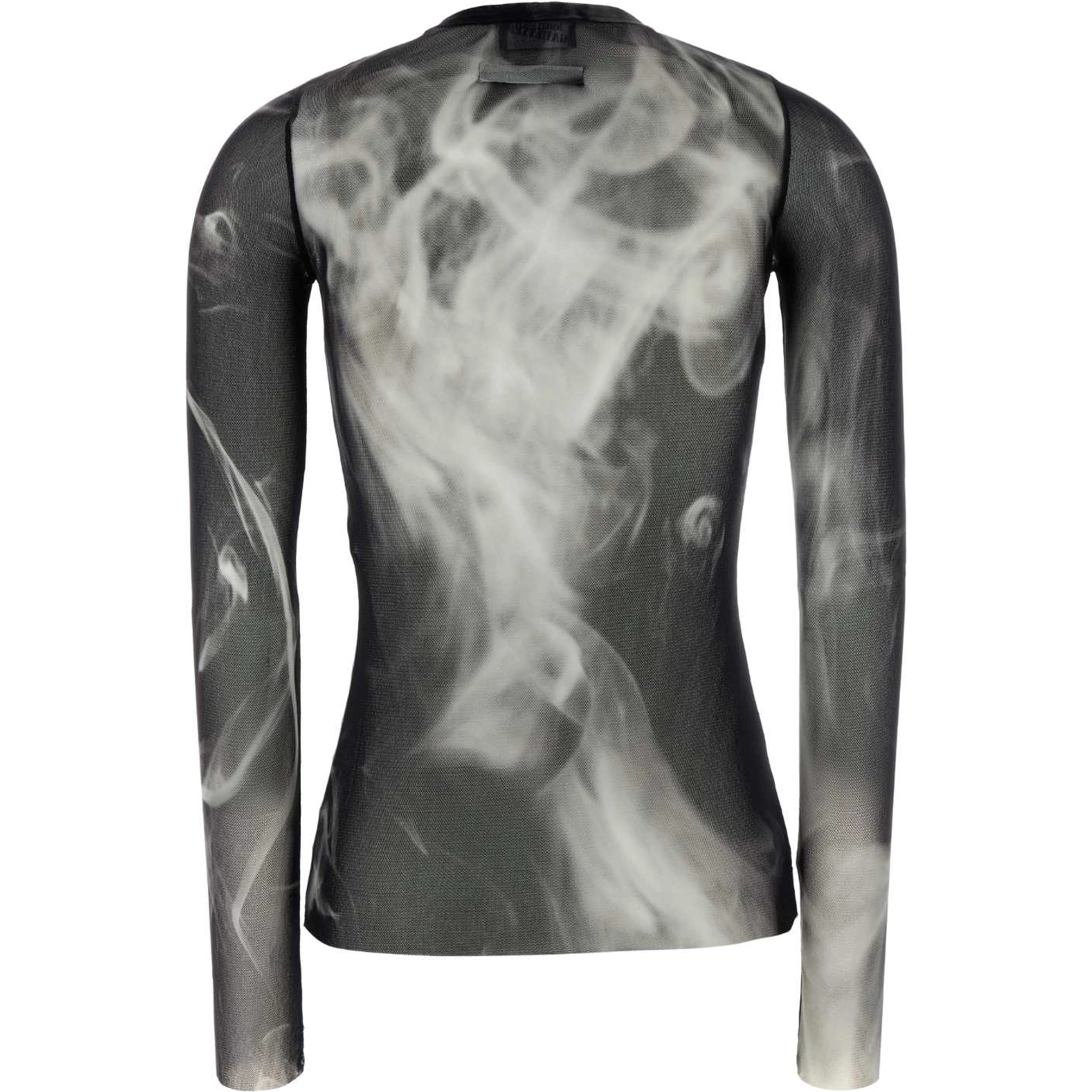 MESH LONG SLEEVES TOP PRINTED SMOKING WOMEN