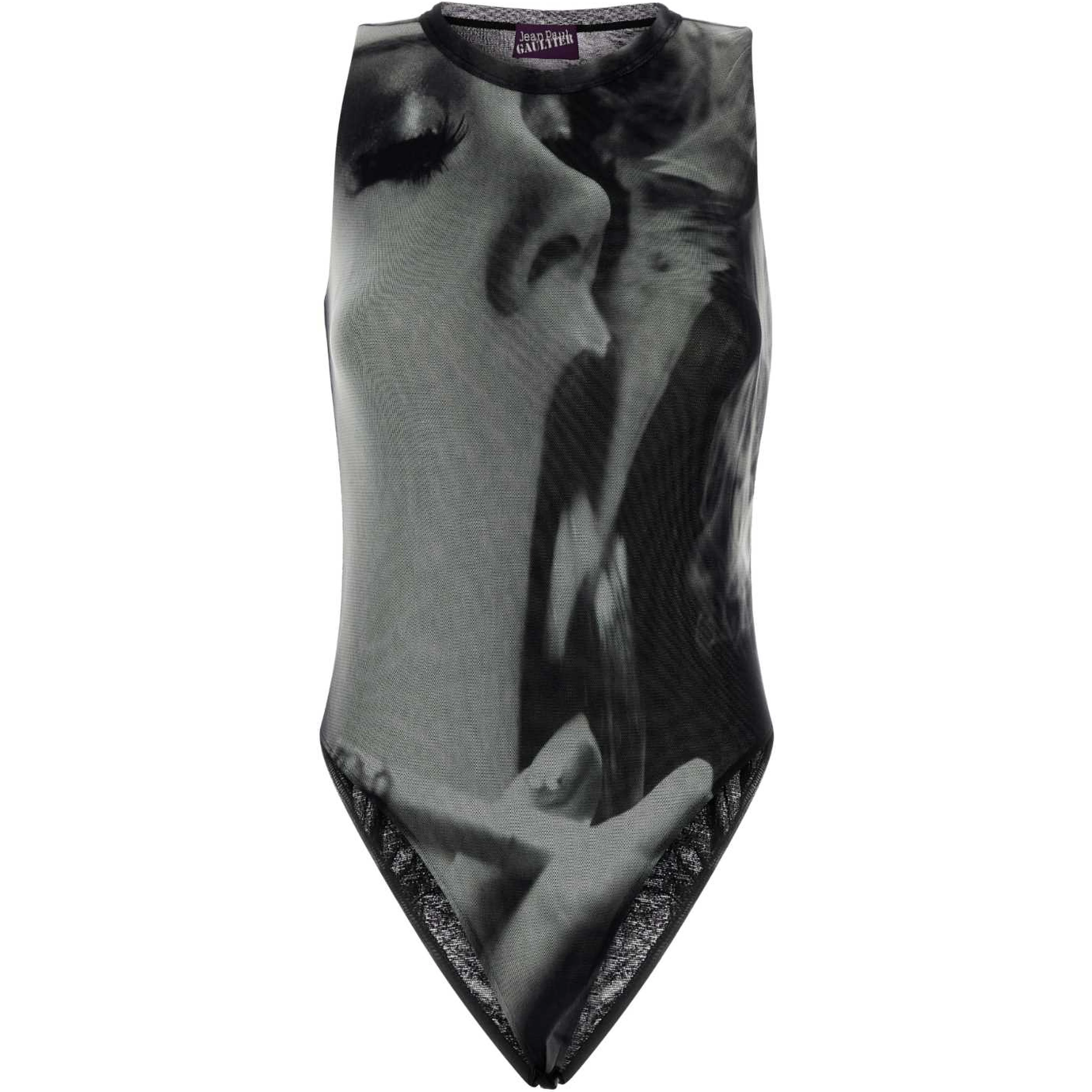 MESH TANK TOP BODY PRINTED SMOKING WOMEN