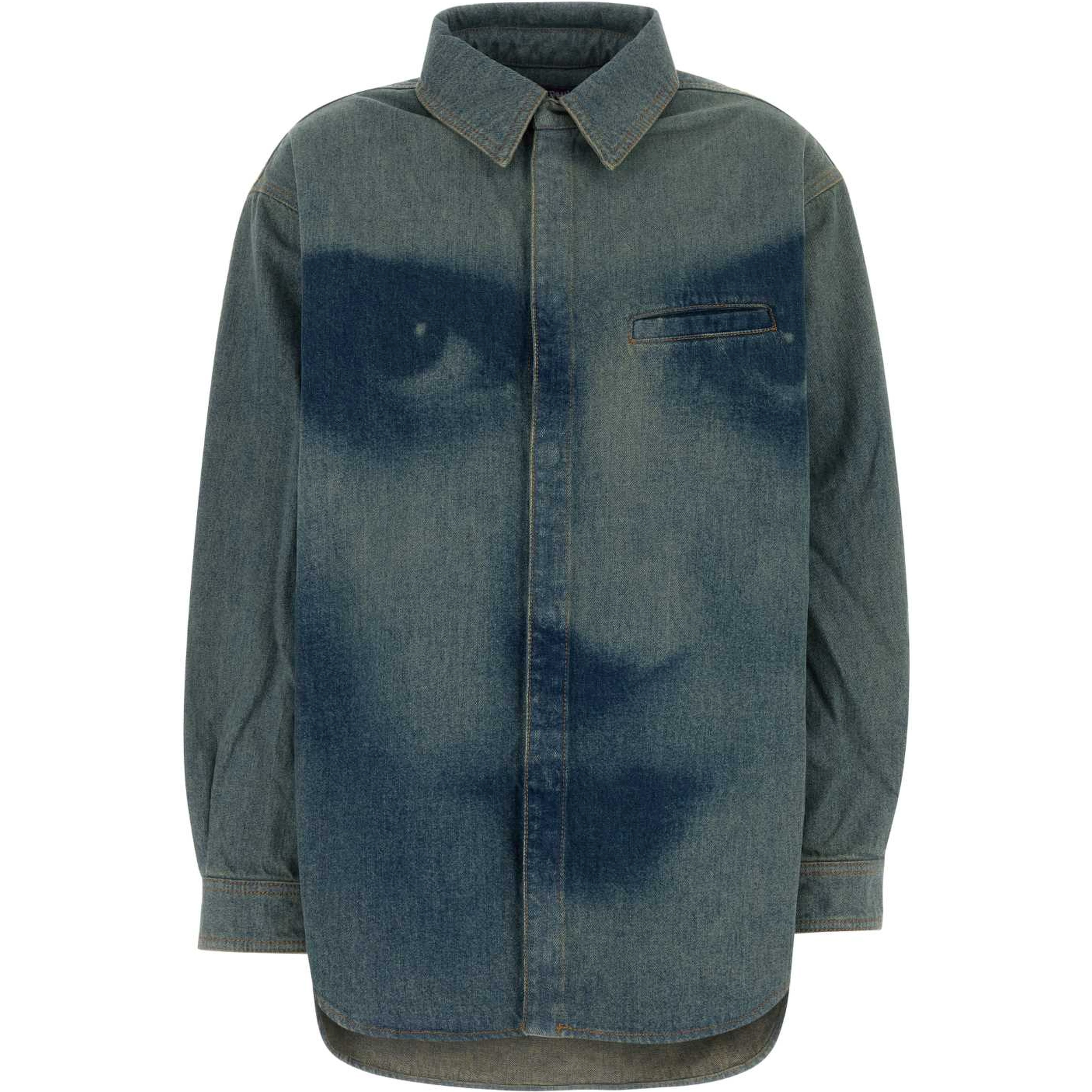 FACE PRINT OVERSIZED DENIM SHIRT