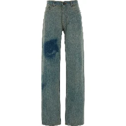 STRAIGTH LEG DENIM PANT WITH FACE PRINT