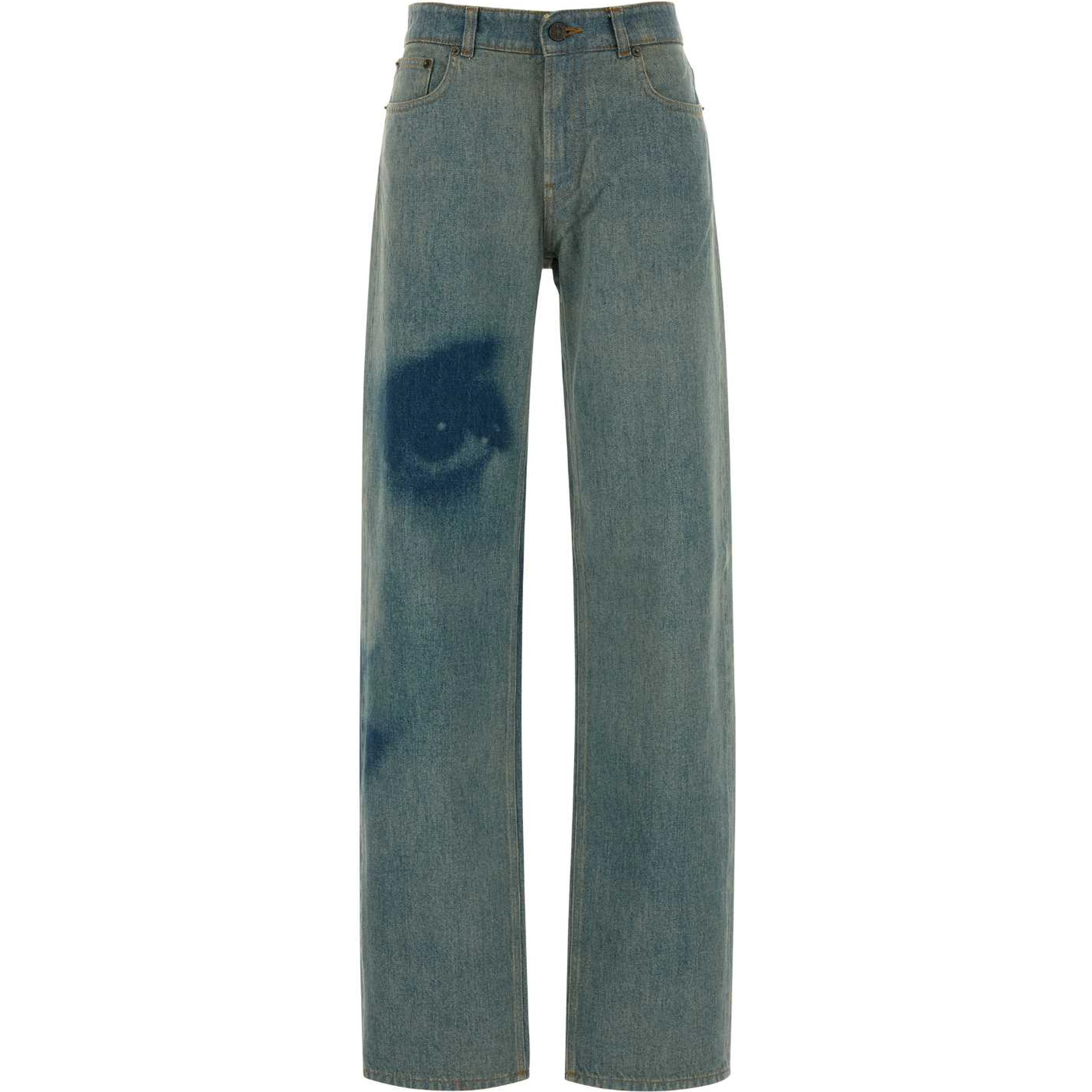 STRAIGTH LEG DENIM PANT WITH FACE PRINT
