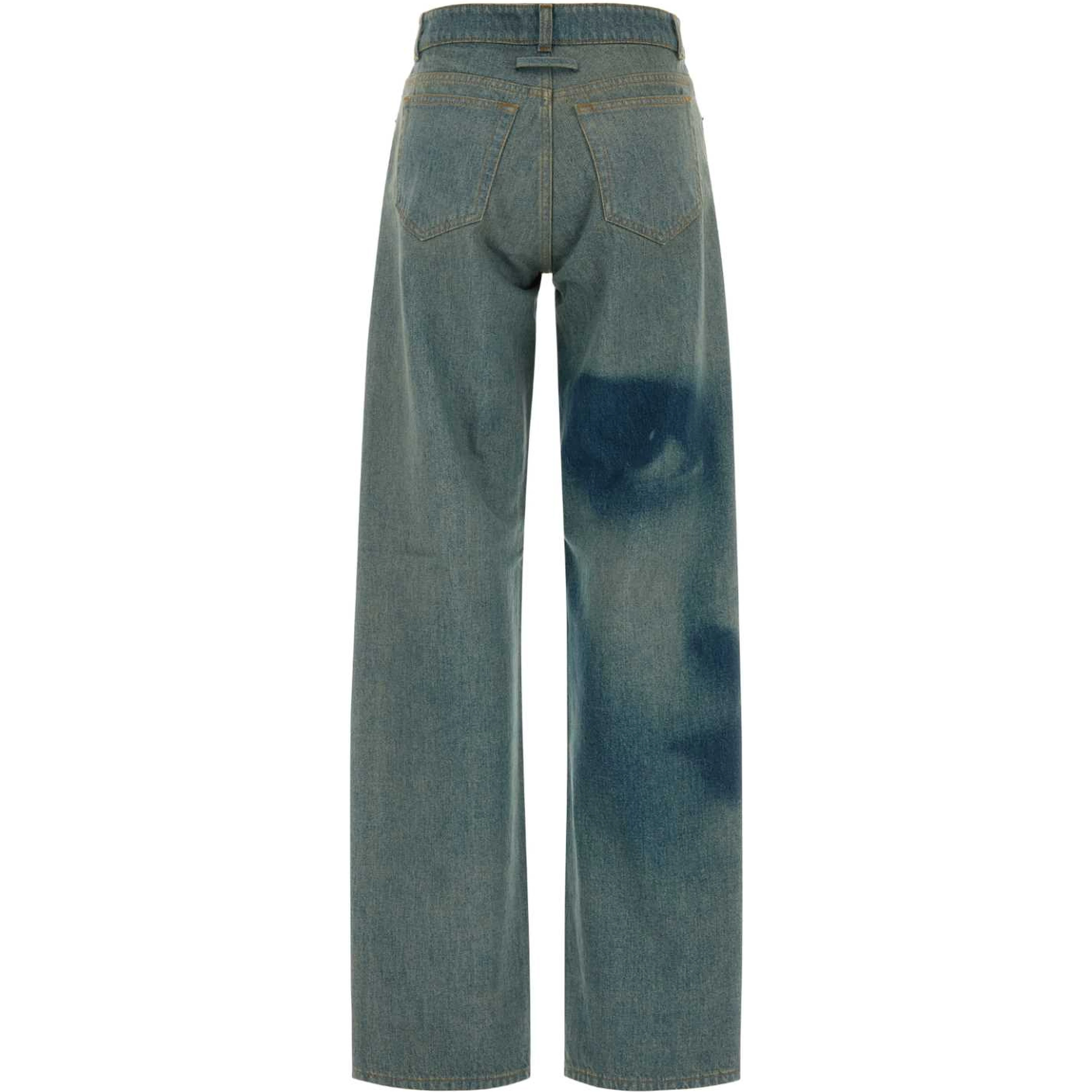 STRAIGTH LEG DENIM PANT WITH FACE PRINT